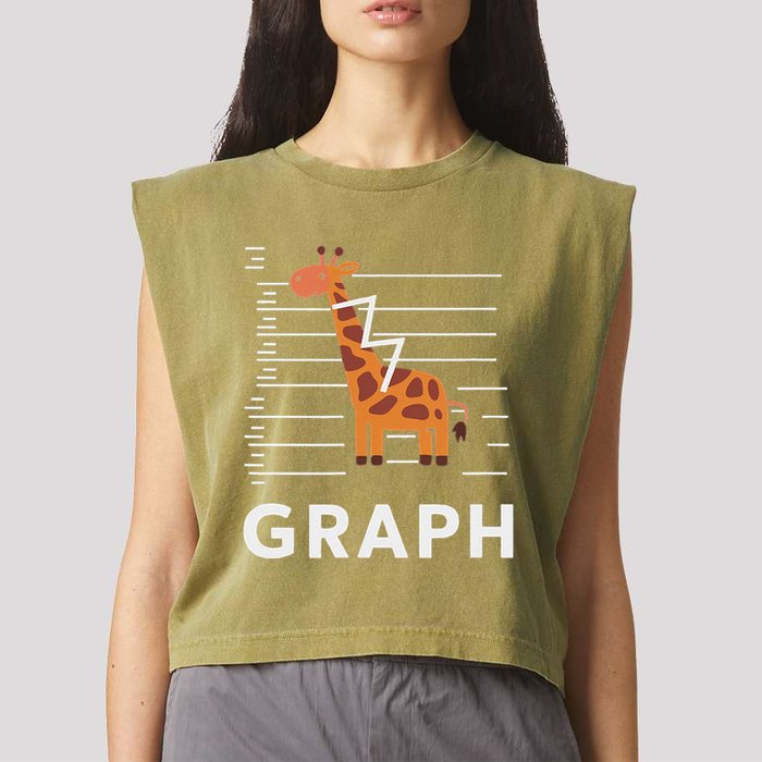 GRaph Giraffe Mathematician Funny Animal Pun Garment-Dyed Women's Muscle Tee