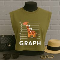 GRaph Giraffe Mathematician Funny Animal Pun Garment-Dyed Women's Muscle Tee