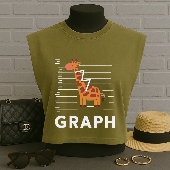 GRaph Giraffe Mathematician Funny Animal Pun Garment-Dyed Women's Muscle Tee