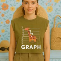 GRaph Giraffe Mathematician Funny Animal Pun Garment-Dyed Women's Muscle Tee