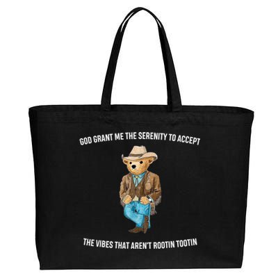 God Grant Me The Serenity To Accept The Vibes That Aren’t Rootin Tootin Cotton Canvas Jumbo Tote