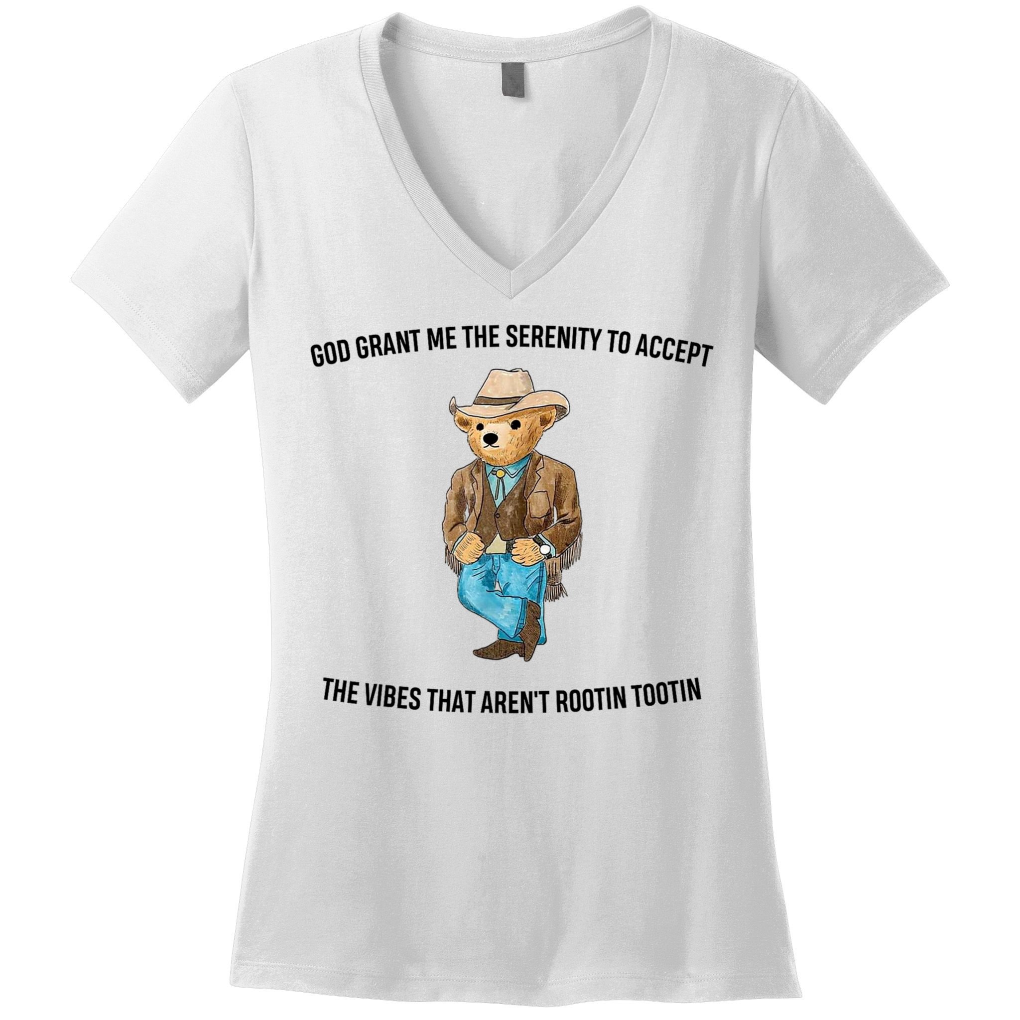 God Grant Me The Serenity To Accept The Vibes That Aren’t Rootin Tootin Women's V-Neck T-Shirt