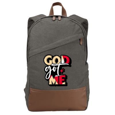 God Got Me Swag Team Cool Sneaker Matching Perfect Gift Idea Trending Cotton Canvas Backpack