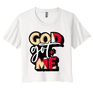 God Got Me Swag Team Cool Sneaker Matching Perfect Gift Idea Trending Women's Crop Top Tee