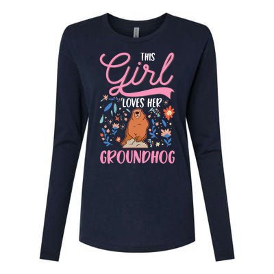 Groundhog Girl Marmot Groundhog Day Woodchuck Womens Cotton Relaxed Long Sleeve T-Shirt