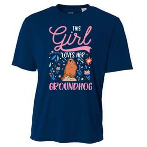 Groundhog Girl Marmot Groundhog Day Woodchuck Cooling Performance Crew T-Shirt