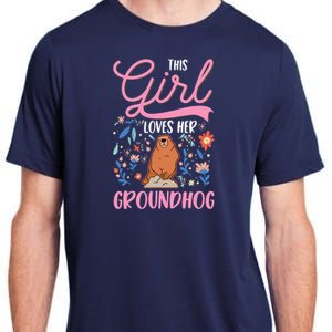 Groundhog Girl Marmot Groundhog Day Woodchuck Adult ChromaSoft Performance T-Shirt