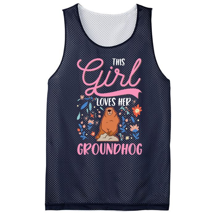 Groundhog Girl Marmot Groundhog Day Woodchuck Mesh Reversible Basketball Jersey Tank