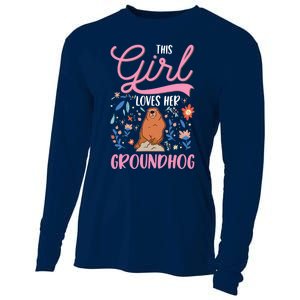 Groundhog Girl Marmot Groundhog Day Woodchuck Cooling Performance Long Sleeve Crew