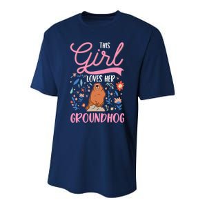 Groundhog Girl Marmot Groundhog Day Woodchuck Performance Sprint T-Shirt