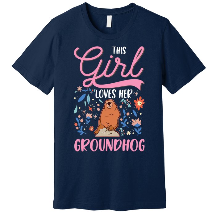 Groundhog Girl Marmot Groundhog Day Woodchuck Premium T-Shirt