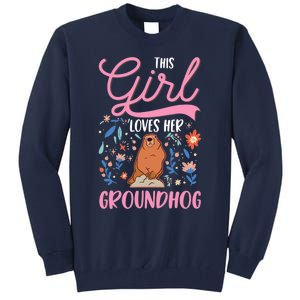 Groundhog Girl Marmot Groundhog Day Woodchuck Tall Sweatshirt