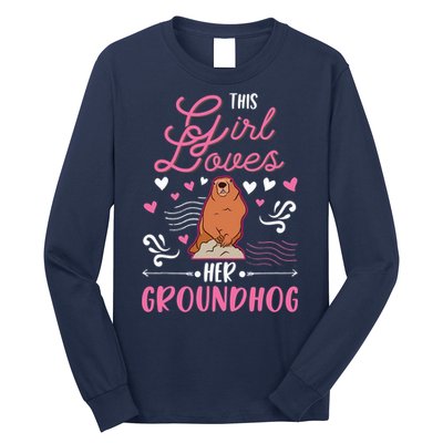 Groundhog Girl Marmot Groundhog Day Woodchuck Long Sleeve Shirt