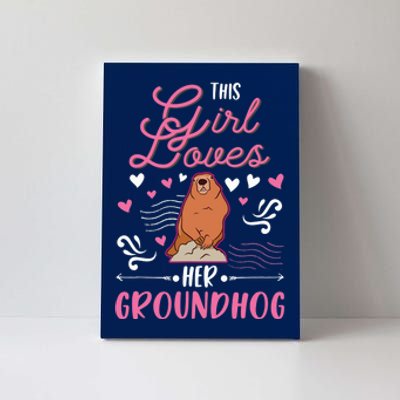 Groundhog Girl Marmot Groundhog Day Woodchuck Canvas