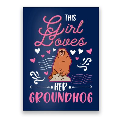 Groundhog Girl Marmot Groundhog Day Woodchuck Poster