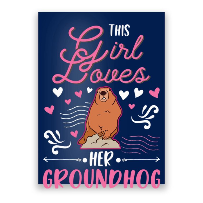 Groundhog Girl Marmot Groundhog Day Woodchuck Poster