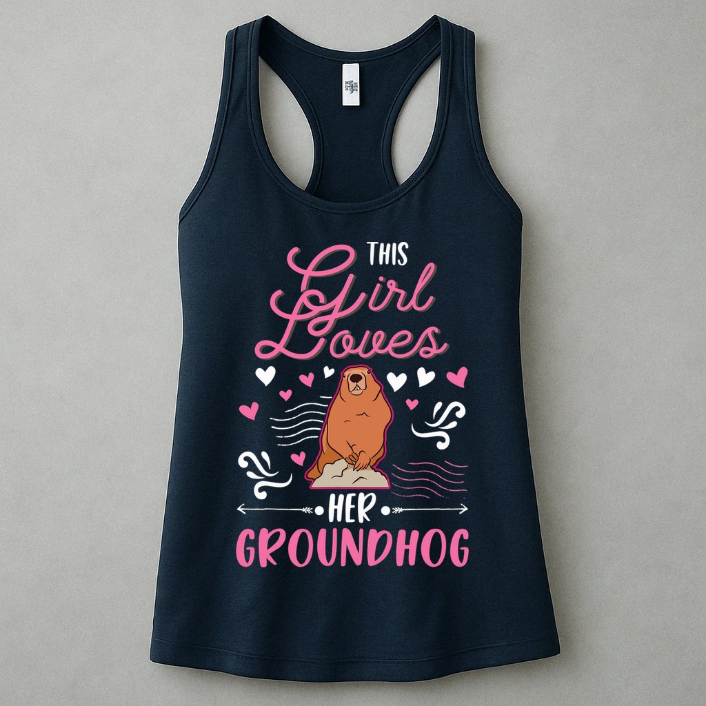 Groundhog Girl Marmot Groundhog Day Woodchuck Womens Tank Top