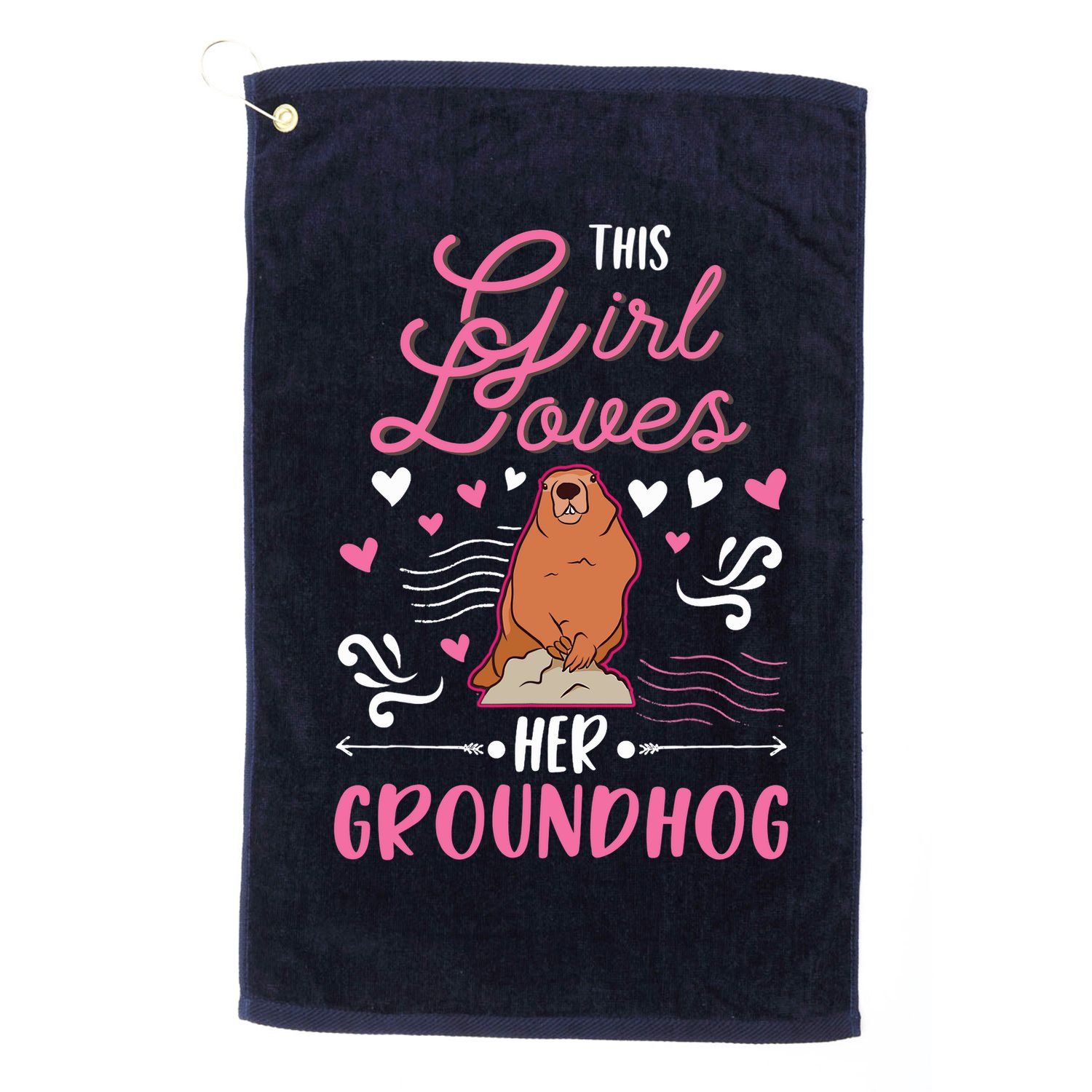 Groundhog Girl Marmot Groundhog Day Woodchuck Golf Towel