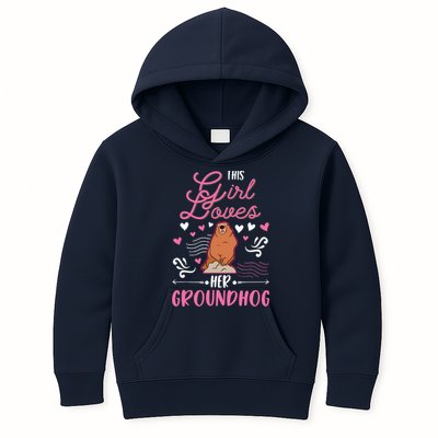 Groundhog Girl Marmot Groundhog Day Woodchuck Kids Hoodie