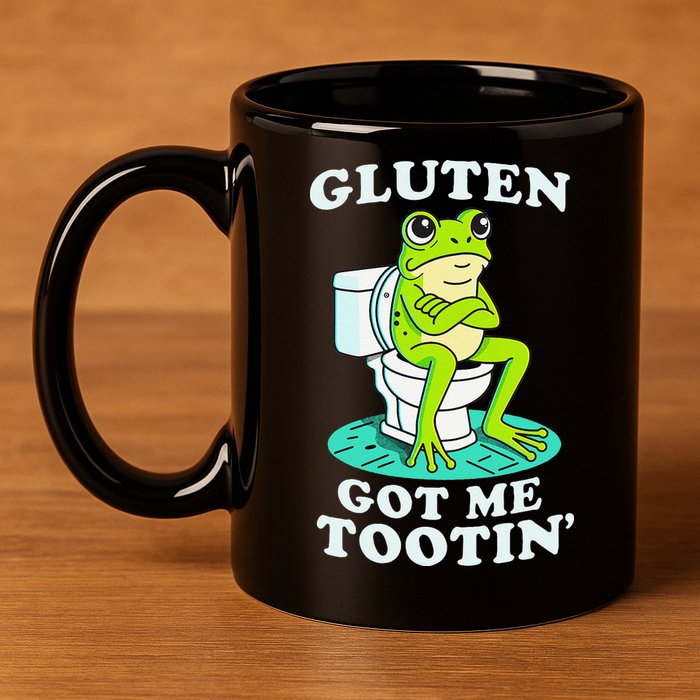 Gluten Got Me Tootin Funny Gluten Intolerant Intolerance Gift 11oz C Handle Ceramic Mug