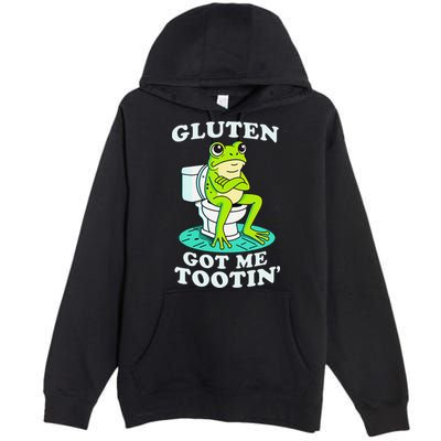 Gluten Got Me Tootin Funny Gluten Intolerant Intolerance Gift Premium Pullover Hoodie