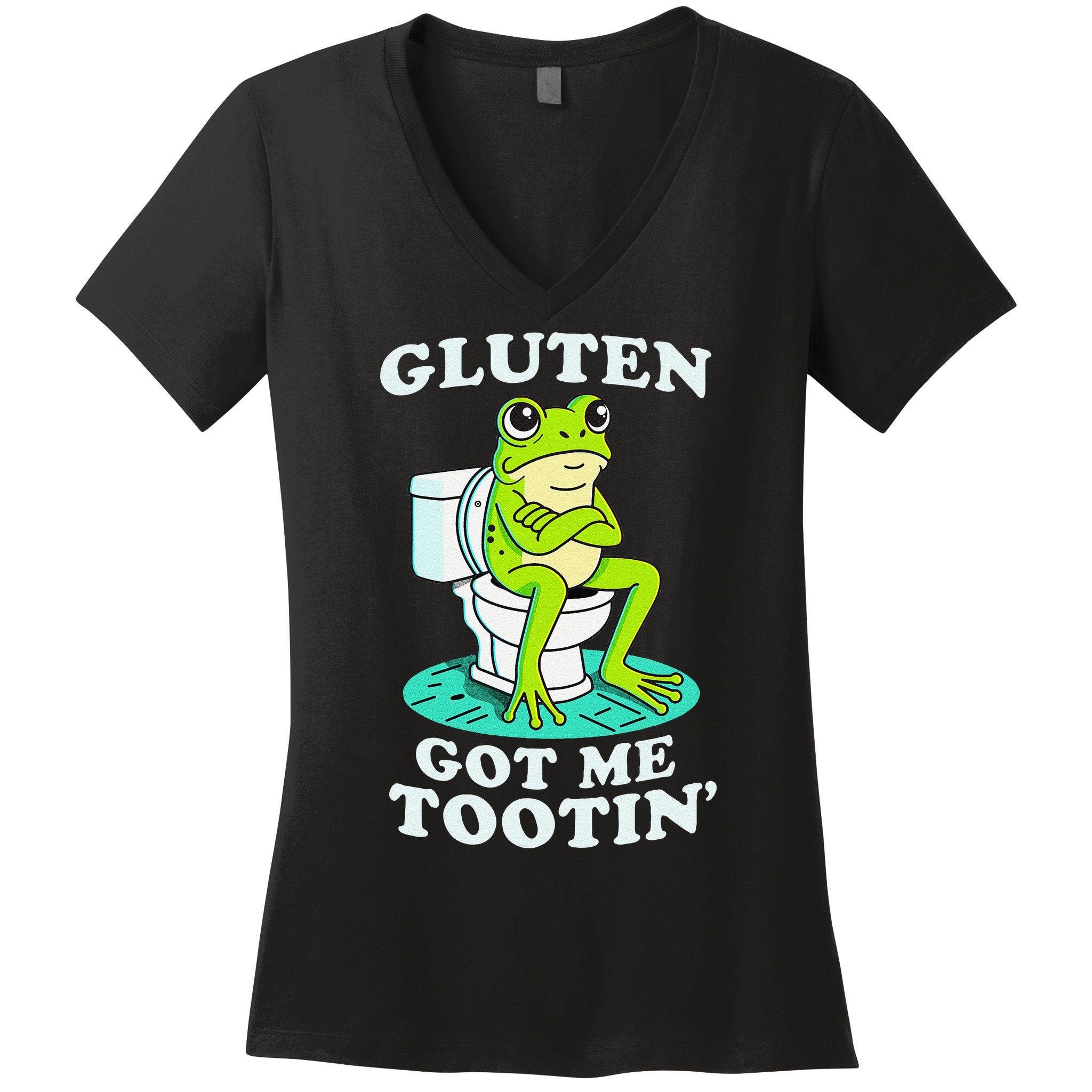Gluten Got Me Tootin Funny Gluten Intolerant Intolerance Gift Women's V-Neck T-Shirt