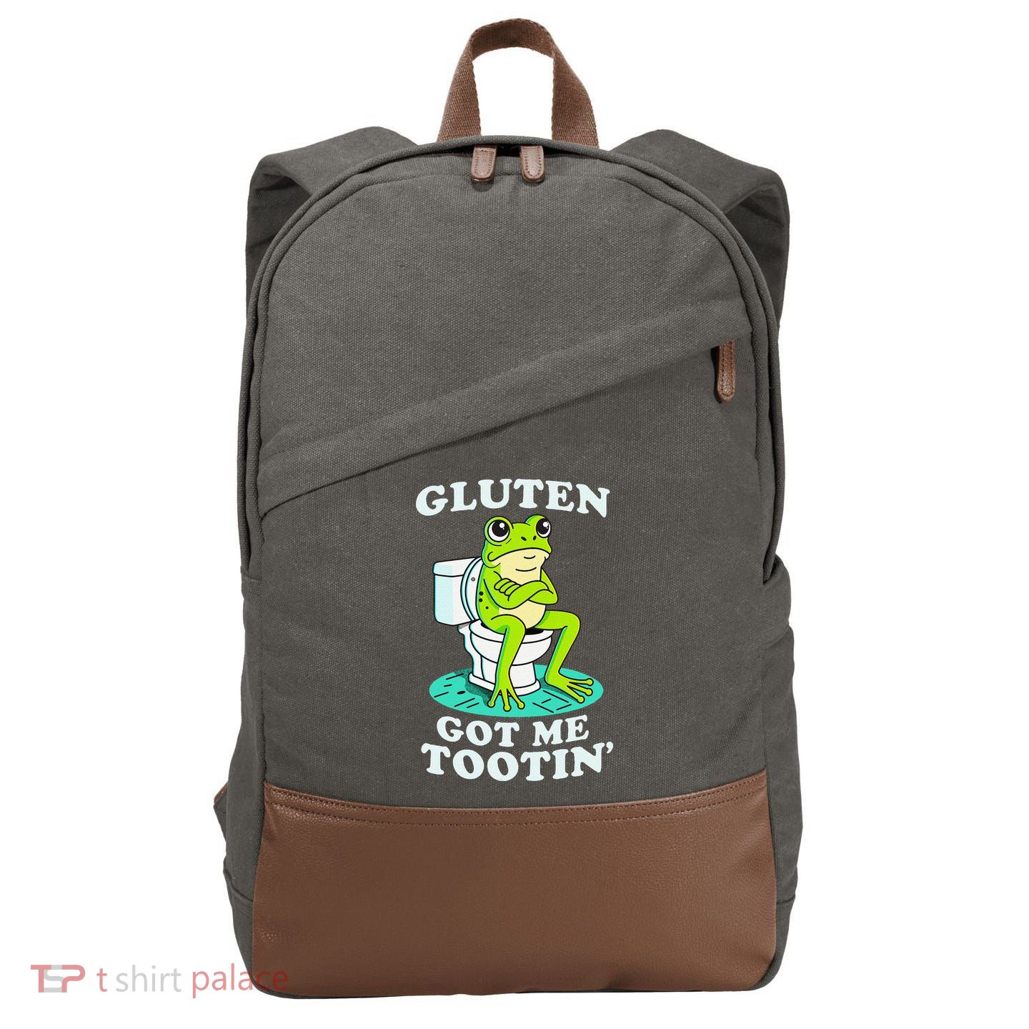 Gluten Got Me Tootin Funny Gluten Intolerant Intolerance Gift Cotton Canvas Backpack