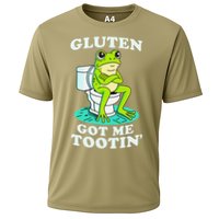 Gluten Got Me Tootin Funny Gluten Intolerant Intolerance Gift Cooling Performance Crew T-Shirt