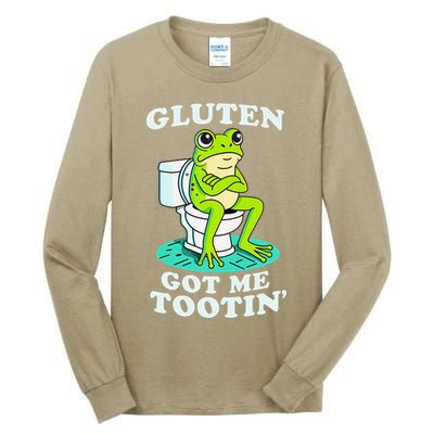 Gluten Got Me Tootin Funny Gluten Intolerant Intolerance Gift Tall Long Sleeve T-Shirt