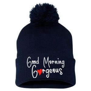 Gorgeous Good Morning Gorgeous With Heart Compliment Pom Pom 12in Knit Beanie