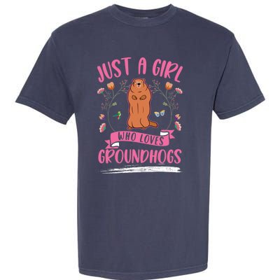 Groundhog Girl Marmot Woodchuck Garment-Dyed Heavyweight T-Shirt