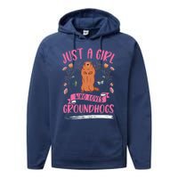 Groundhog Girl Marmot Woodchuck Performance Fleece Hoodie