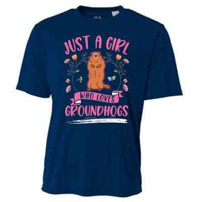 Groundhog Girl Marmot Woodchuck Cooling Performance Crew T-Shirt