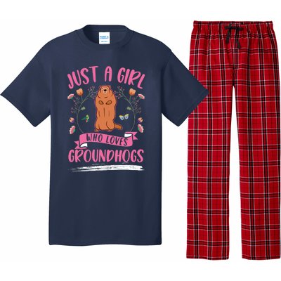 Groundhog Girl Marmot Woodchuck Pajama Set