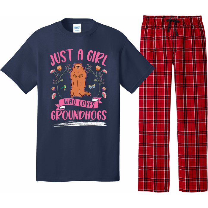 Groundhog Girl Marmot Woodchuck Pajama Set