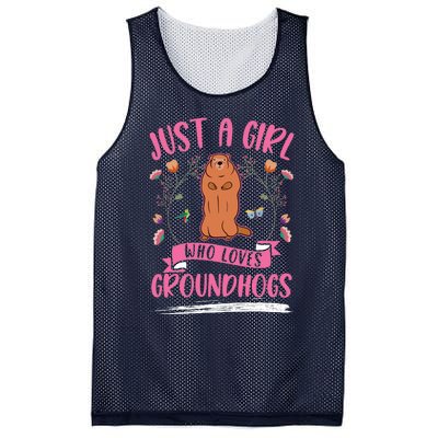 Groundhog Girl Marmot Woodchuck Mesh Reversible Basketball Jersey Tank