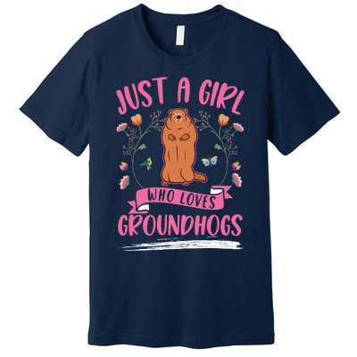 Groundhog Girl Marmot Woodchuck Premium T-Shirt