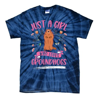 Groundhog Girl Marmot Woodchuck Tie-Dye T-Shirt