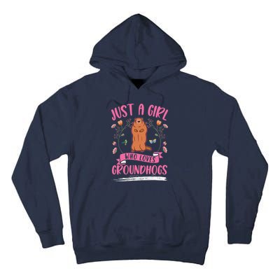 Groundhog Girl Marmot Woodchuck Tall Hoodie