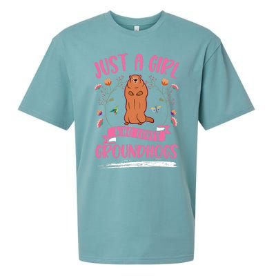 Groundhog Girl Marmot Woodchuck Sueded Cloud Jersey T-Shirt