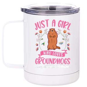 Groundhog Girl Marmot Woodchuck 12 oz Stainless Steel Tumbler Cup