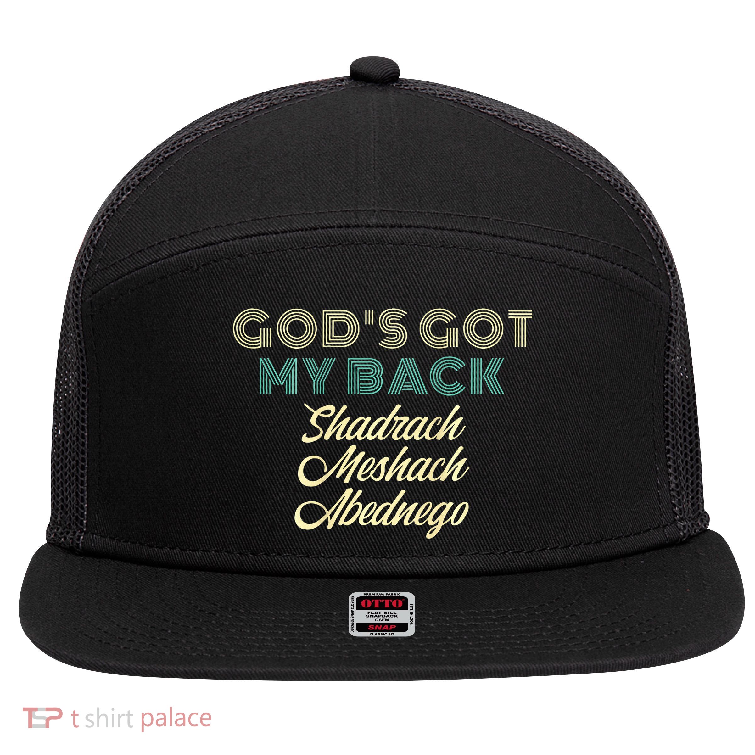 GodS Got My Back 7 Panel Mesh Trucker Snapback Hat