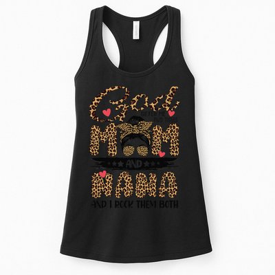 God Gifted Me Two Titles Mom And Nana Leopard Mother's Day Womens Tank Top