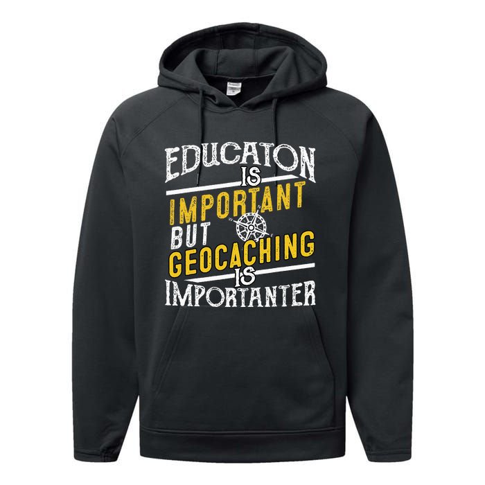 Geocache Gifts Men Cache Caching And Women Geocaching Performance Fleece Hoodie