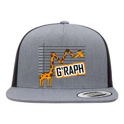 GRaph Giraffe Mathematician Funny Animal Pun Flat Bill Trucker Hat