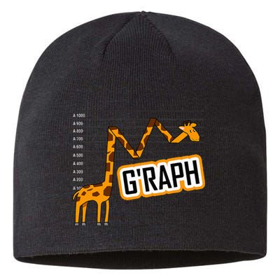 GRaph Giraffe Mathematician Funny Animal Pun Sustainable Beanie