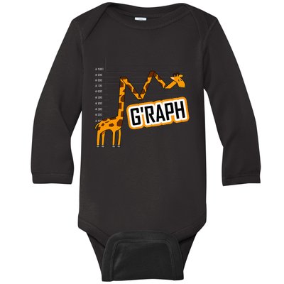 GRaph Giraffe Mathematician Funny Animal Pun Baby Long Sleeve Bodysuit