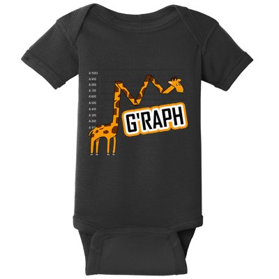 GRaph Giraffe Mathematician Funny Animal Pun Baby Bodysuit