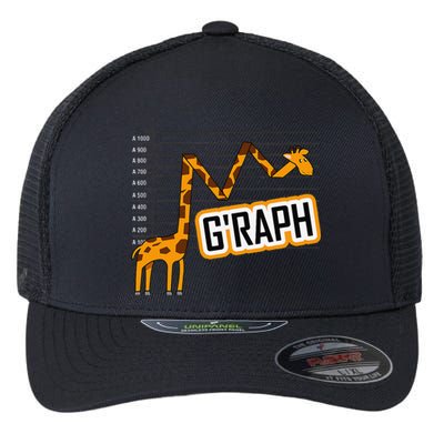 GRaph Giraffe Mathematician Funny Animal Pun Flexfit Unipanel Trucker Cap