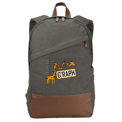 GRaph Giraffe Mathematician Funny Animal Pun Cotton Canvas Backpack